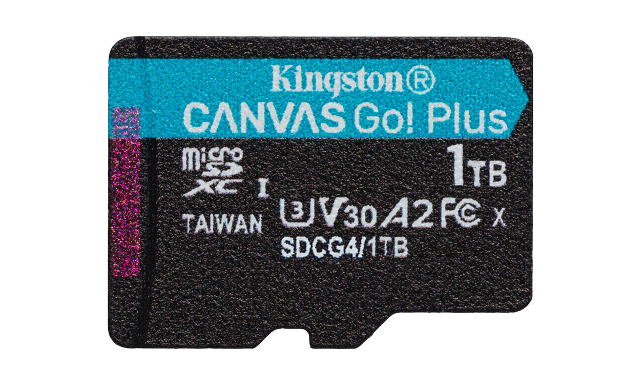 Kingston Technology 1 TB microSDXC Canvas Go! Plus Gen4 200 MB/s A2 U3 V30-kort + adapter