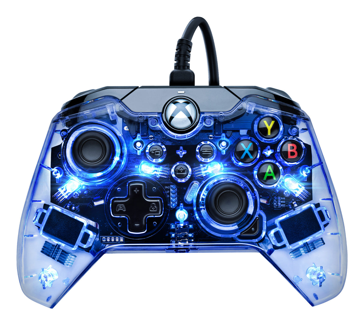 PDP Afterglow Sort, Blå, Transparent USB Gamepad Analog/digital Xbox One, Xbox Series S, Xbox Series X