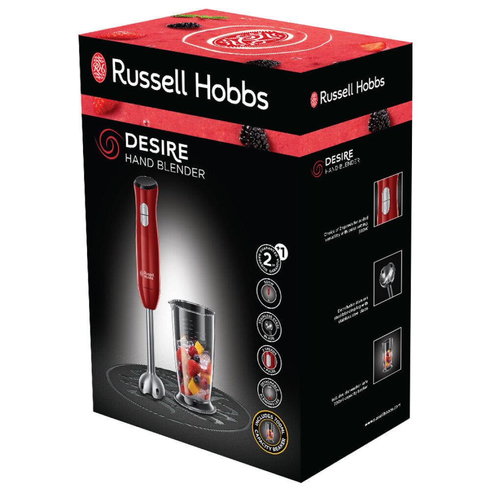 Russell Hobbs Desire 0,7 L Nedsænkning blender 500 W Rød, Rustfrit stål