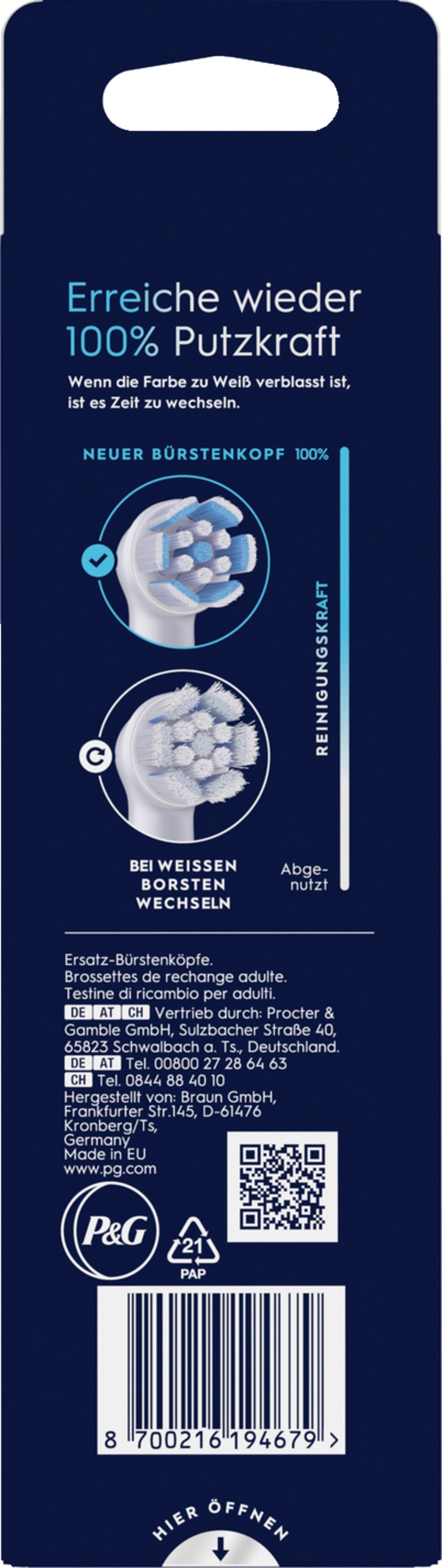 Oral-B 8700216194679 Tandbørstehoveder 6 stk Hvid