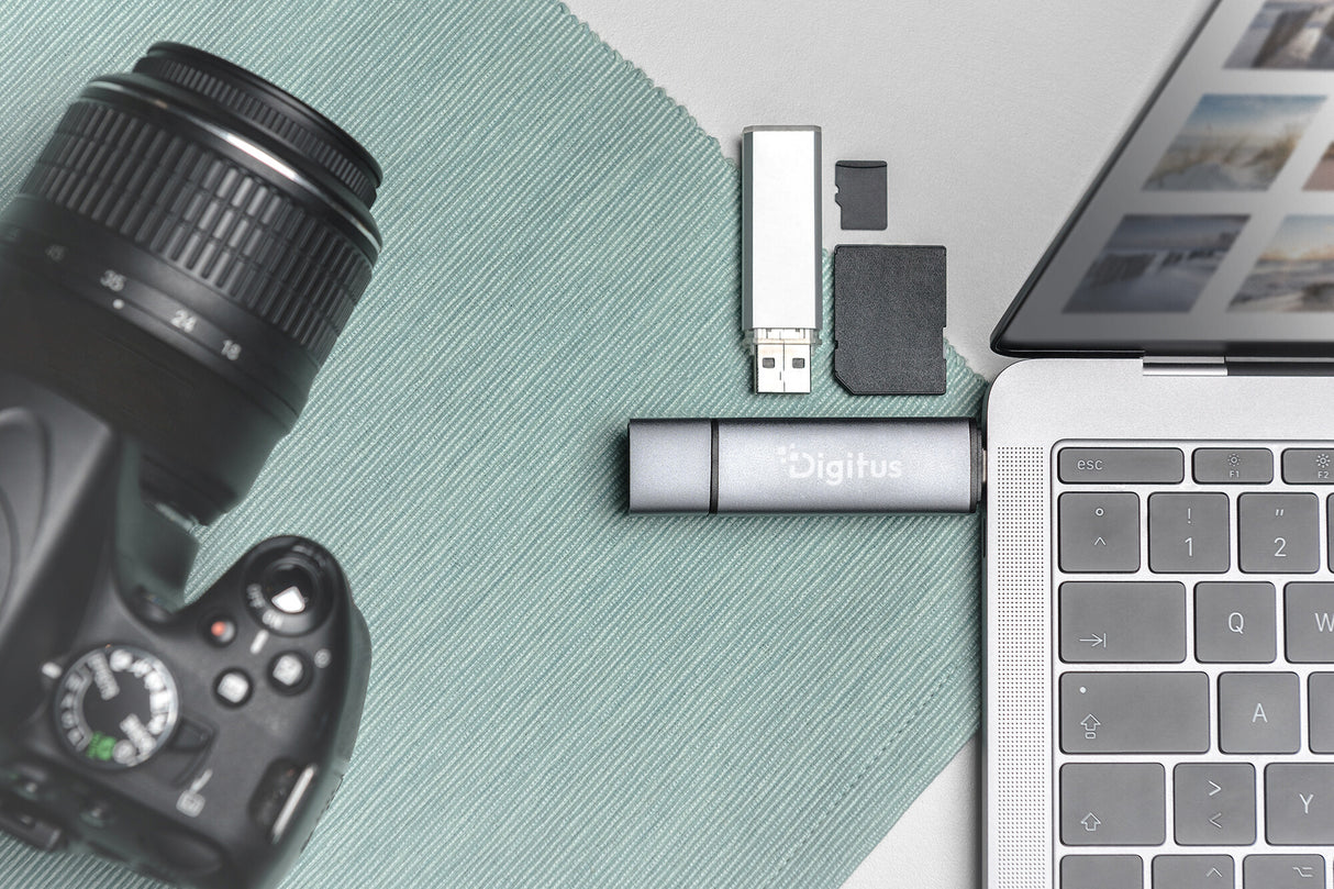 Digitus DA-70886 kortlæser USB 3.2 Gen 1 (3.1 Gen 1) Type-A/Type-C Aluminium