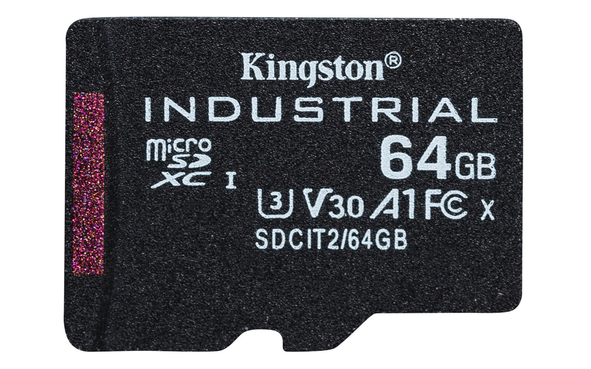 Kingston Technology 64GB microSDXC Industrial C10 A1 pSLC kort + SD-adapter