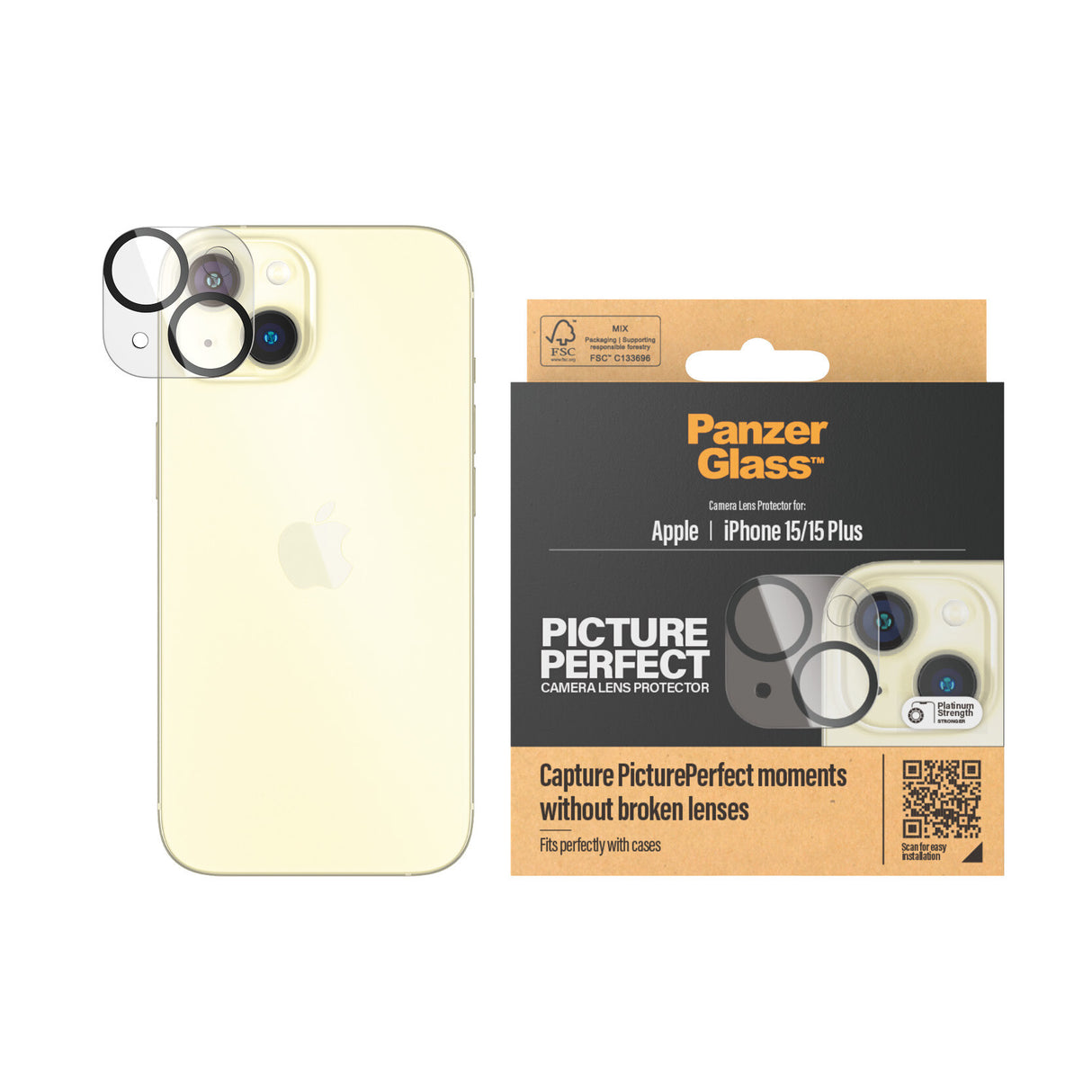 PanzerGlass ® PicturePerfect Kameralinsebeskytter iPhone 15 | 15 Plus