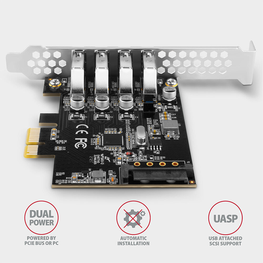 Axagon PCEU-43RS interface-kort/adapter Intern USB 3.2 Gen 1 (3.1 Gen 1)