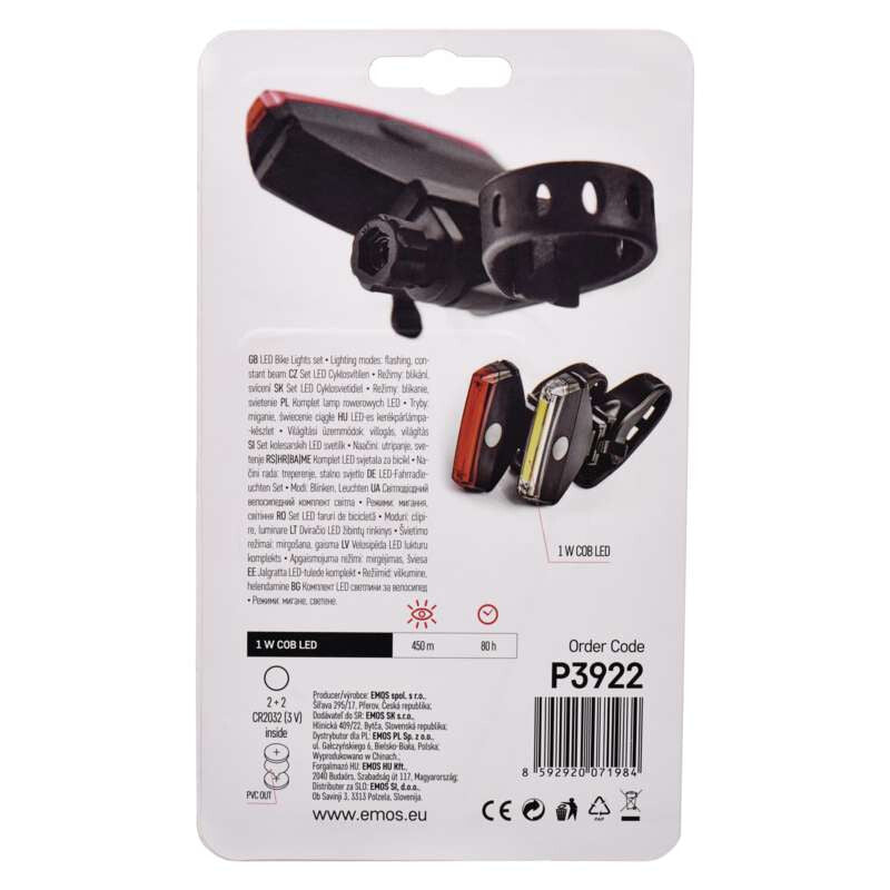 Emos P3922 Baglys + forlys (sæt) LED 22 lm