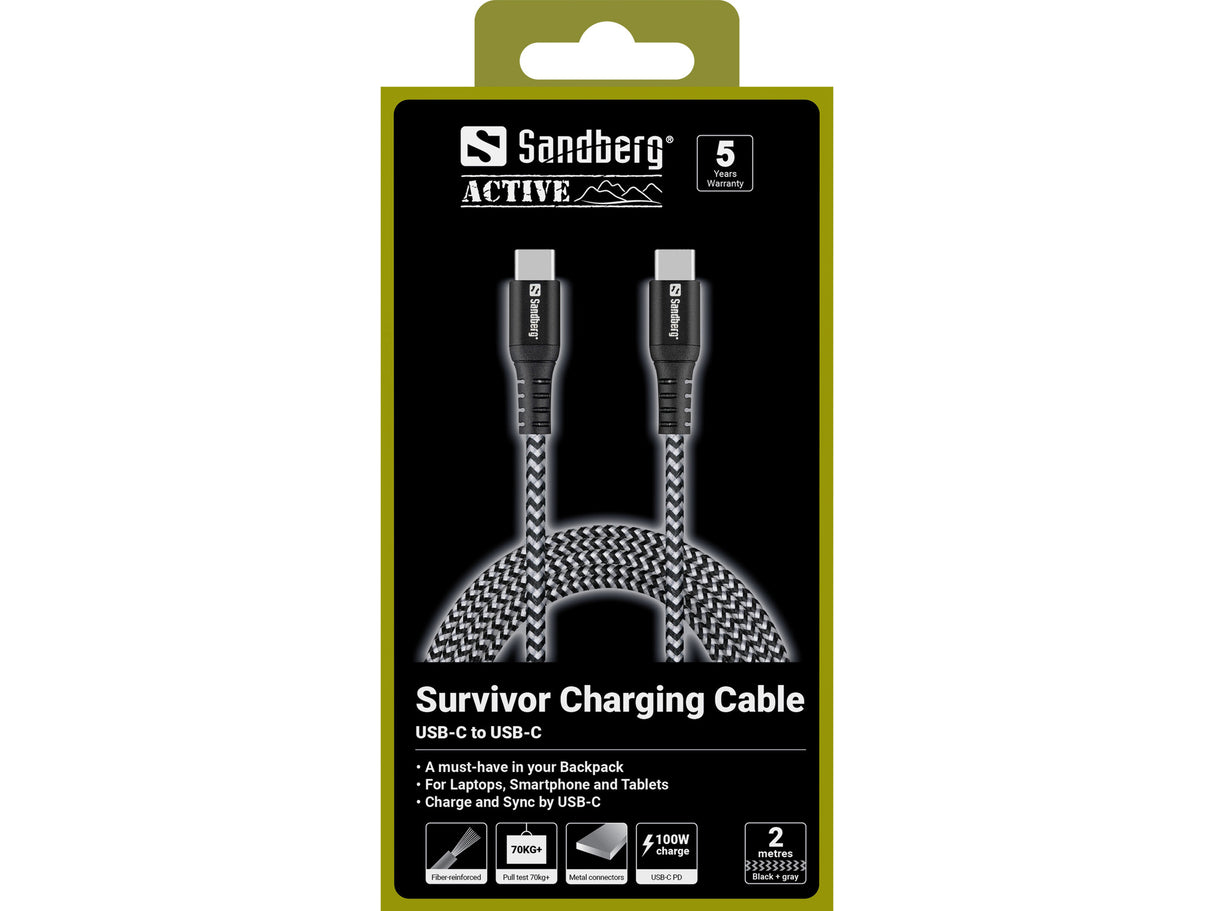 SANDBERG Survivor USB-C Cable 2M 100W