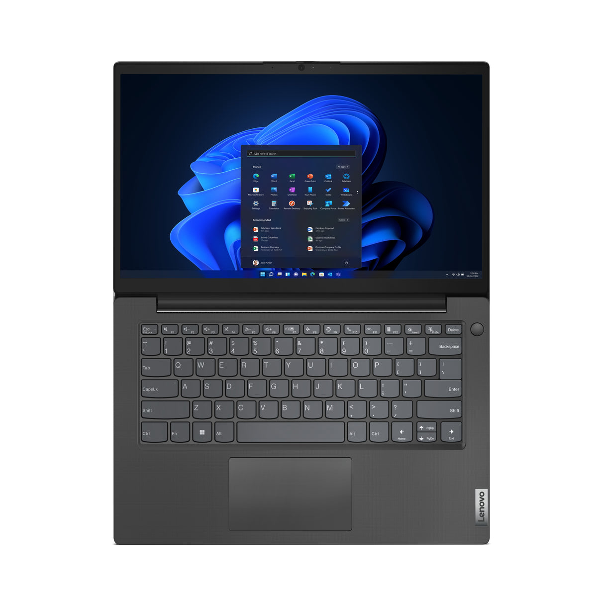 Lenovo V14 AMD Ryzen™ 5 7520U Laptop 35,6 cm (14") Fuld HD 16 GB LPDDR5-SDRAM 512 GB SSD Wi-Fi 6 (802.11ax) Windows 11 Pro Nordisk Sort