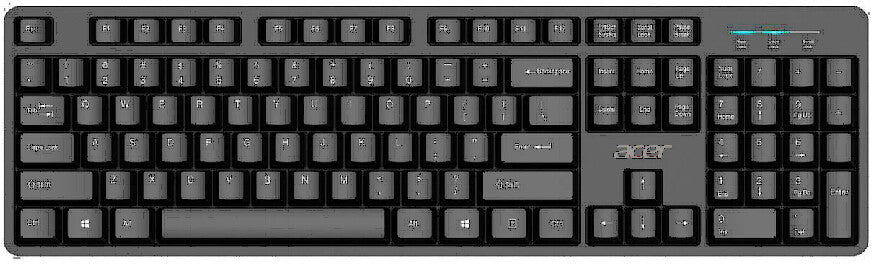 Acer USB Wired Keyboard tastatur Hjemme/kontor QWERTY US International Sort