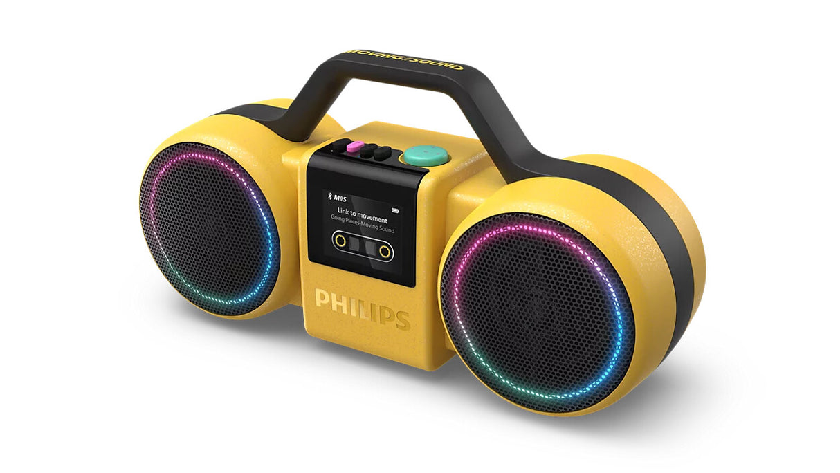 Philips The Roller Bærbar stereohøjttaler Gul 60 W