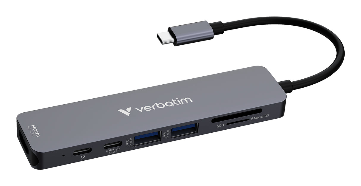 Verbatim 32158 interface hub USB 3.2 Gen 1 (3.1 Gen 1) Type-C 5000 Mbit/s Grå