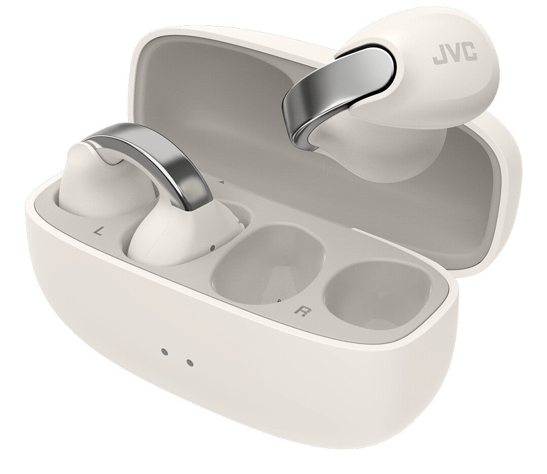 JVC HA-NP1T Headset True Wireless Stereo (TWS) Øre-clip-on Opkald/musik USB Type-C Bluetooth Sølv, Hvid
