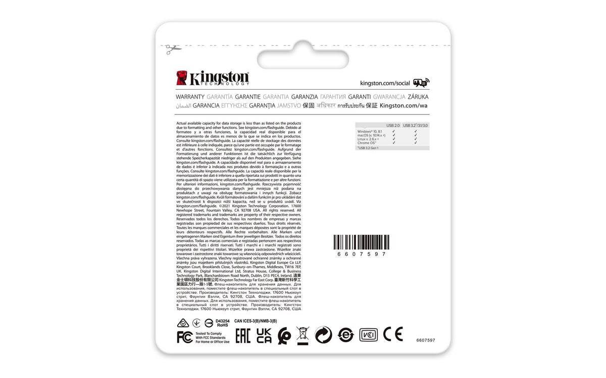 Kingston Technology DataTraveler 64 GB USB 3.2 Gen 1 Exodia M (sort + blå) - 2 stk.