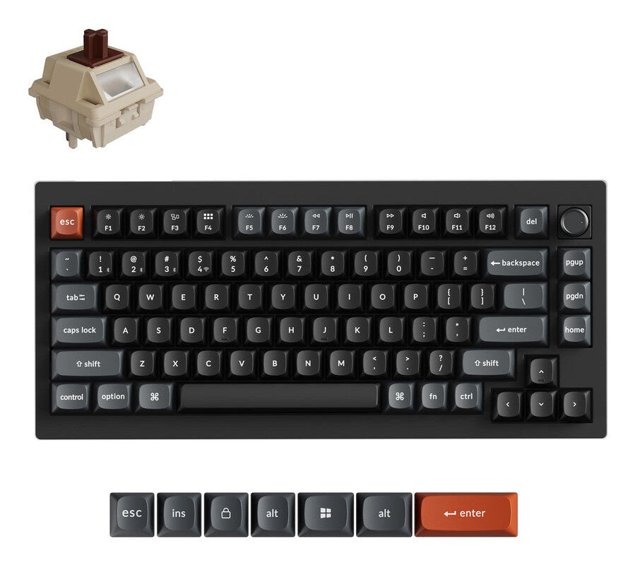 Keychron V1 Ultra 8K tastatur Universel Bluetooth QWERTY Sort