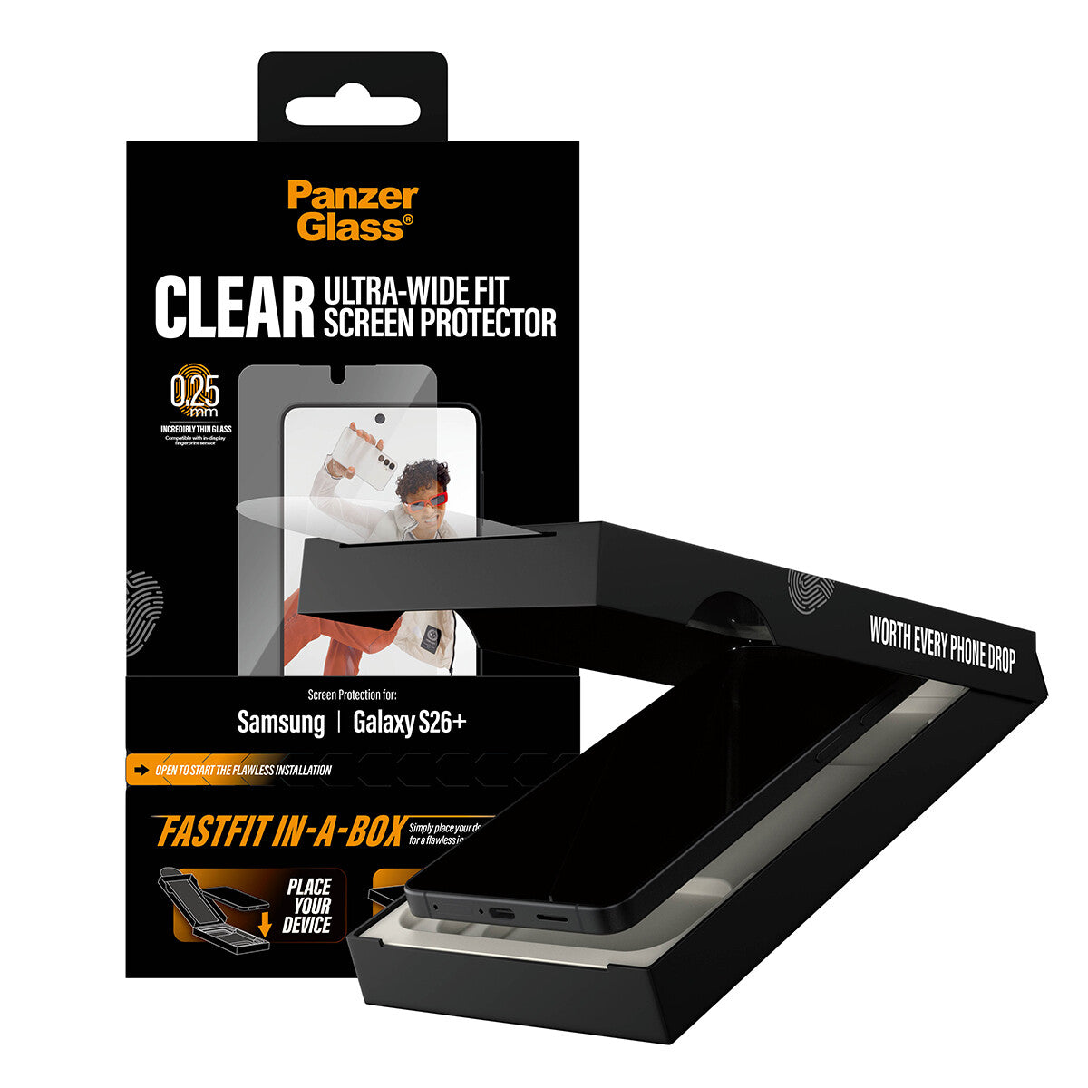 PanzerGlass ® Skærmbeskyttelse Samsung Galaxy S26+ | Ultra-Wide Fit m. Fastfit in-a-box