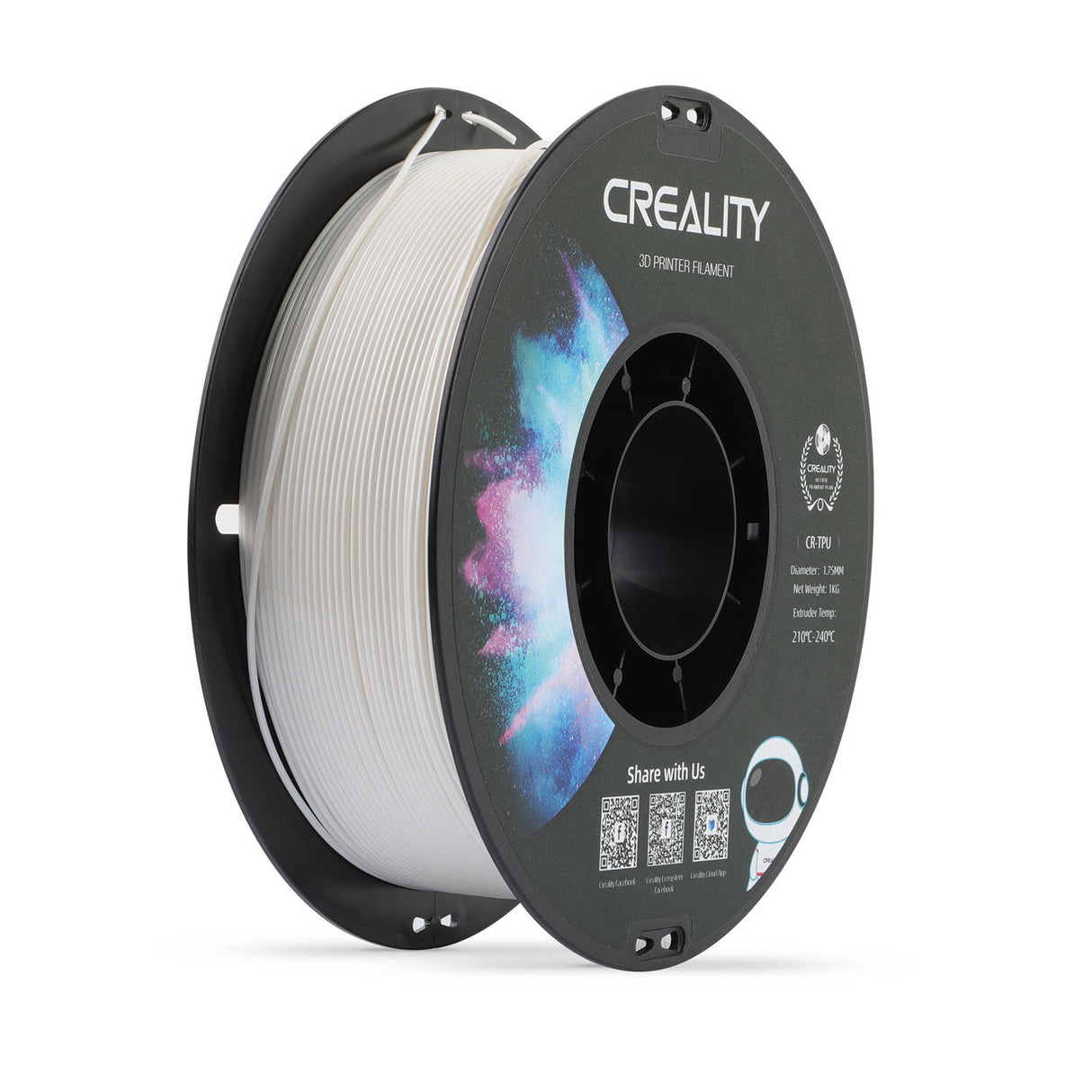Creality 3301040033 3D print materiale Termoplastisk polyurethan (TPU) Hvid 1 kg