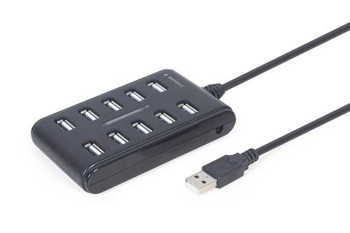 Gembird UHB-U2P10P-01 interface hub USB 2.0 Type-A Black
