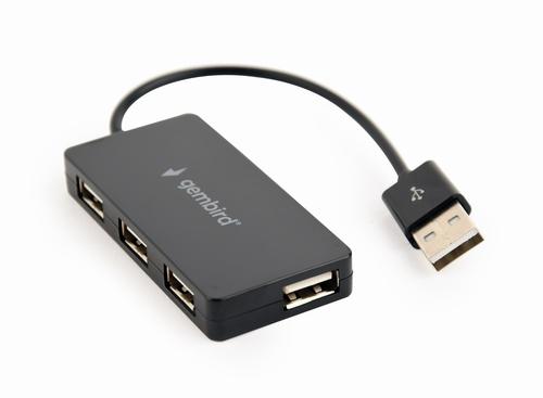 Gembird UHB-U2P4-04 interface hub USB 2.0 480 Mbit/s Sort
