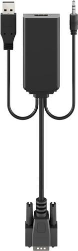 Goobay 61259 video cable adapter 0.16 m VGA (D-Sub) + 3.5mm + USB Type-A HDMI Black