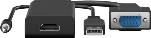 Goobay 61259 video cable adapter 0.16 m VGA (D-Sub) + 3.5mm + USB Type-A HDMI Black