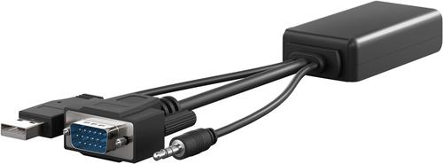 Goobay 61259 video cable adapter 0.16 m VGA (D-Sub) + 3.5mm + USB Type-A HDMI Black