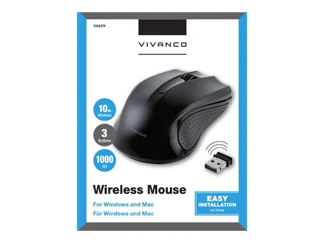 IT-MS RF 1000 VIVANCO TRÅDLØS MUS, SORT