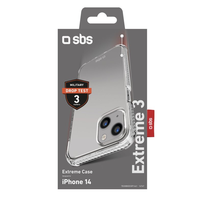 SBS Extreme X3 cover til iPhone 14 / 13®. Gennemsigtig