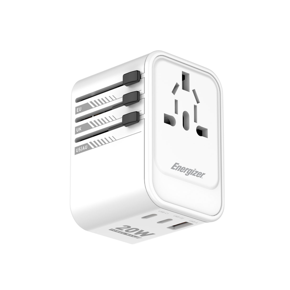 Energizer 20W dobbelt USB-C og USB-A rejseoplader