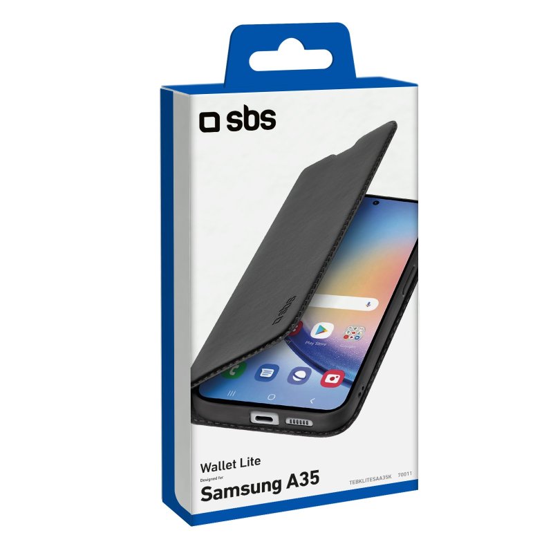 SBS Book Wallet Lite-etui til Samsung Galaxy A35. Sort