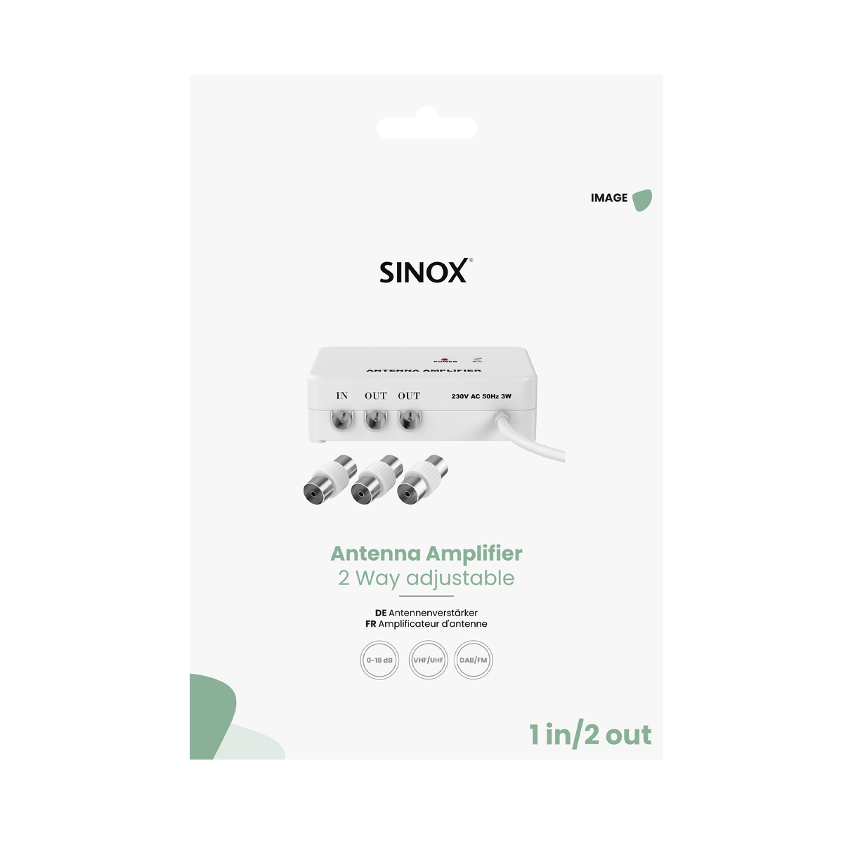 Sinox antenneforstærker. Hvid