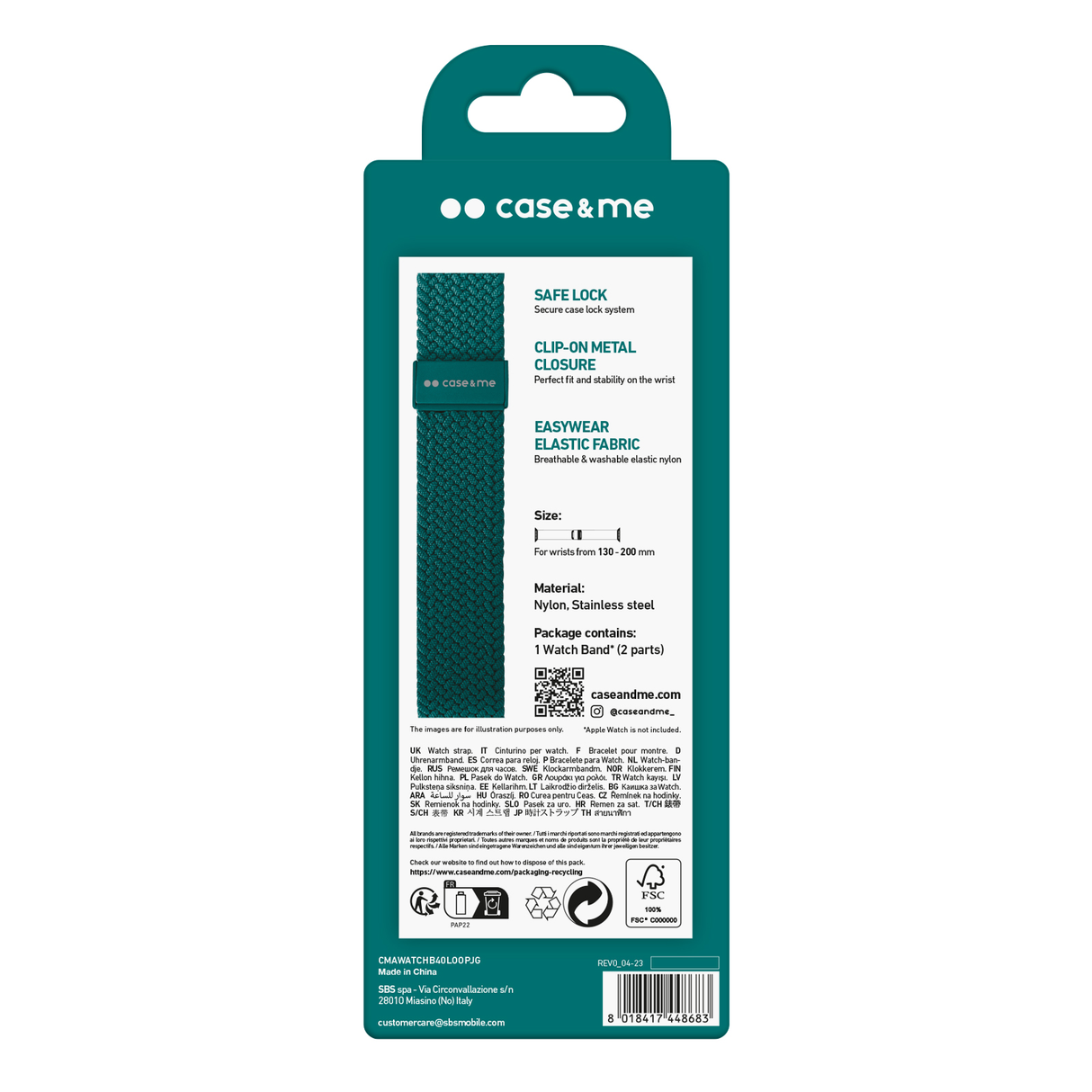 SBS Loop urrem til Apple Watch 38/40/41mm. Jadegrøn