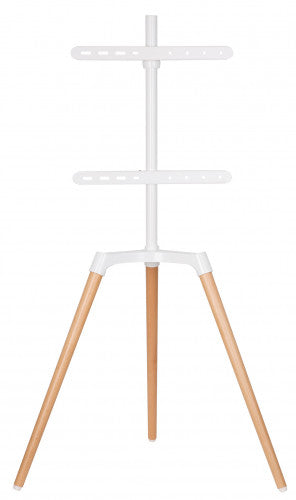 Tripod TV gulvstand med drejbar top. 42"-65". Lyst træ/hvid