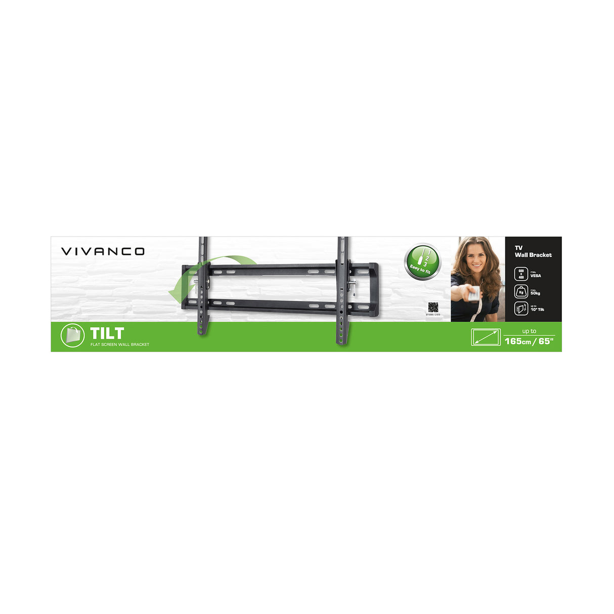 Vivanco TV-vægbeslag, TILT, 65", 50 kg, VESA 600x400