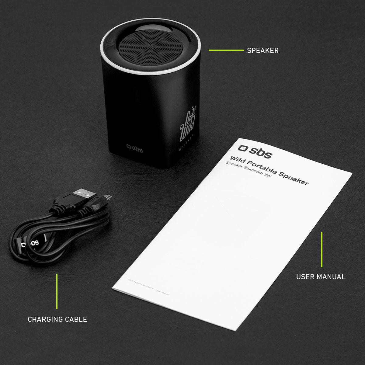 SBS Wild Portable højttaler. Sort