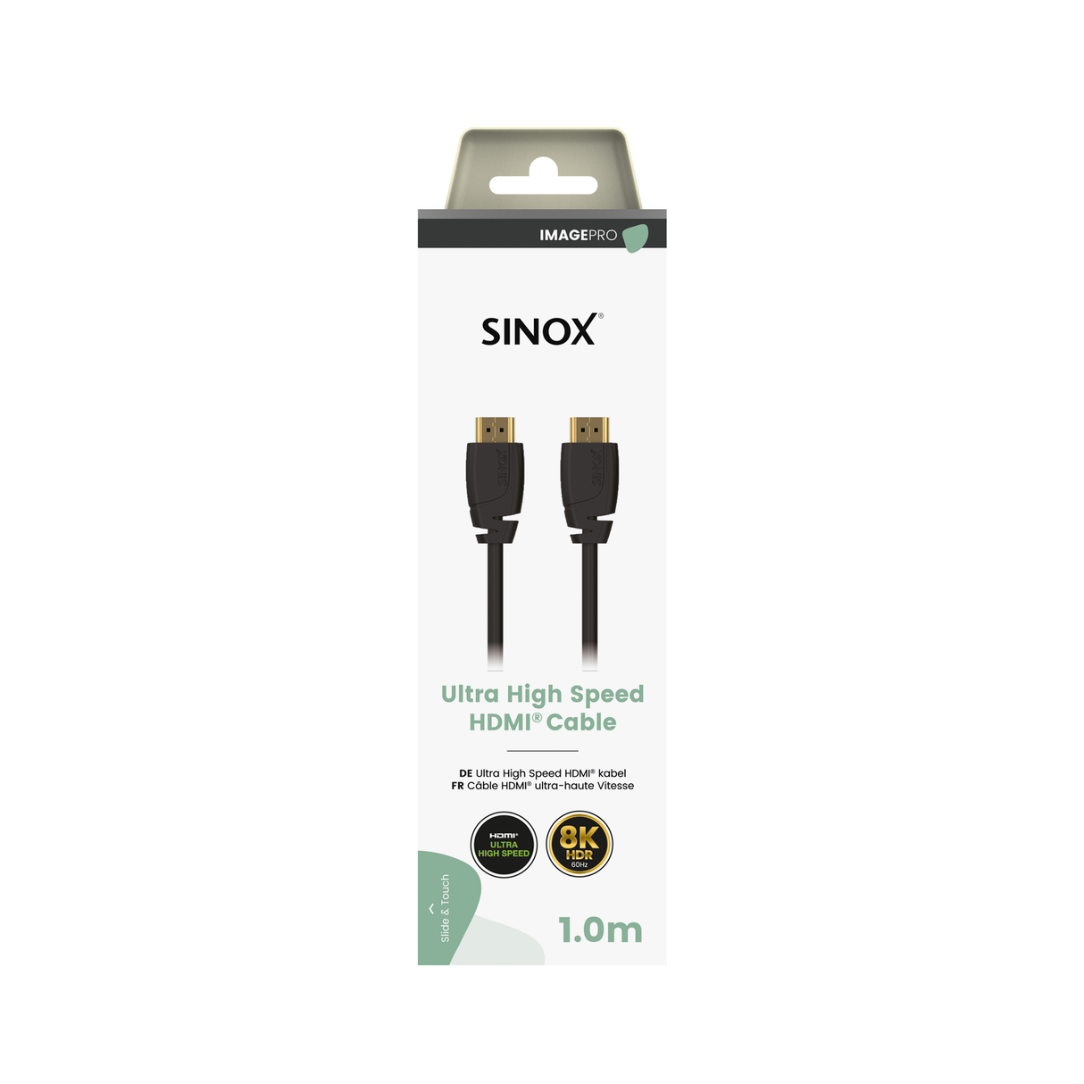 Sinox PRO HDMI™ kabel 8K60HZ+E. 1m. Sort