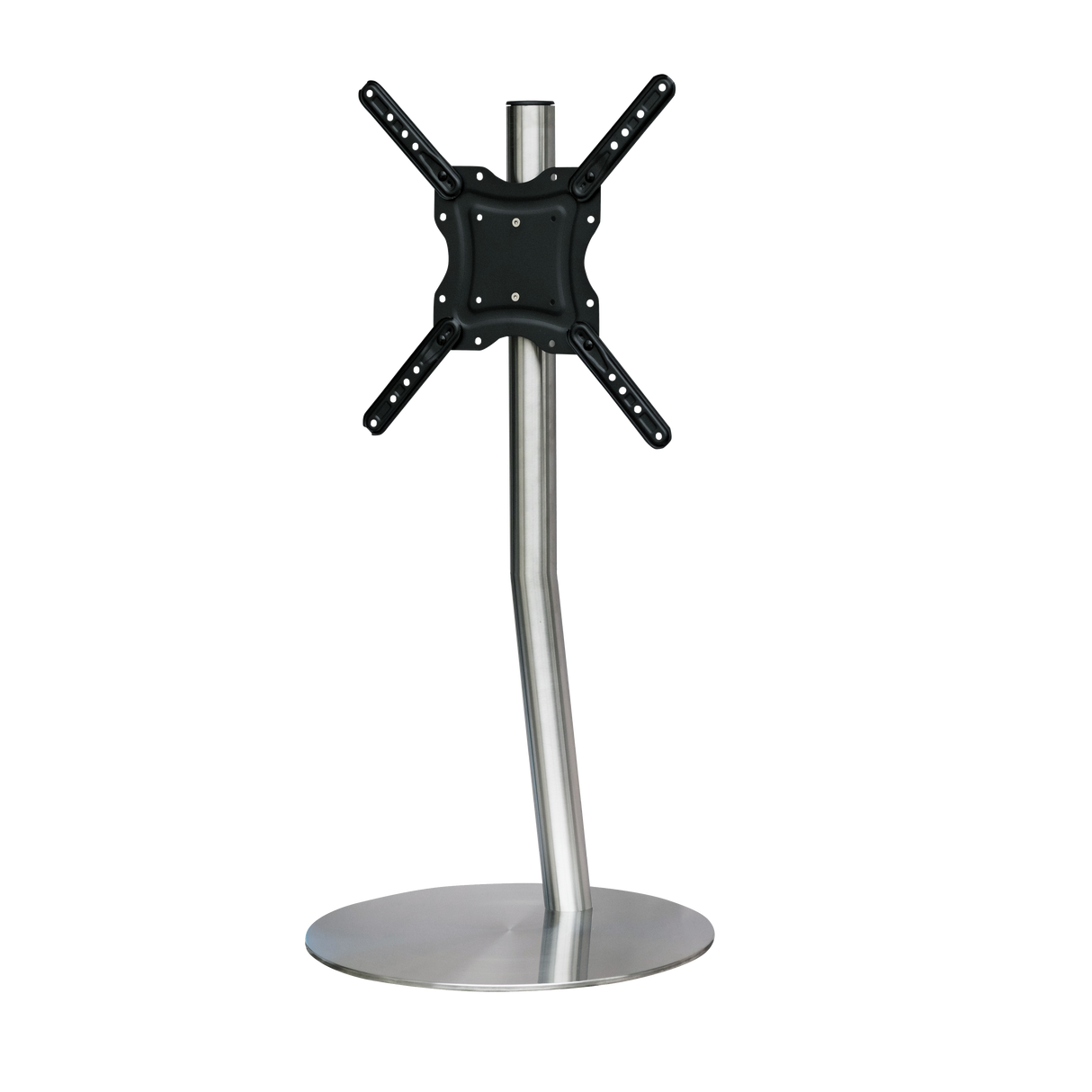 Sinox StandView TV gulvstand, vinklet med drejbar top. 26"-65". Alu finish