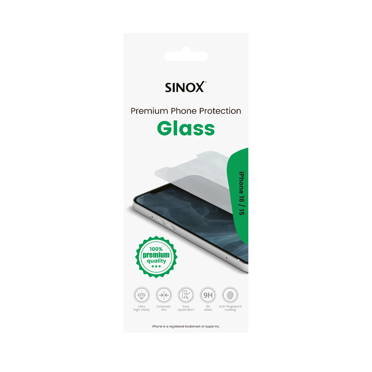 Sinox Protection Glass iPhone 16 / 15®