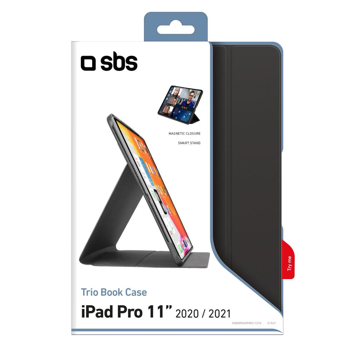 SBS Book Case Pro til iPad Pro 11" 2021/2020®. Sort