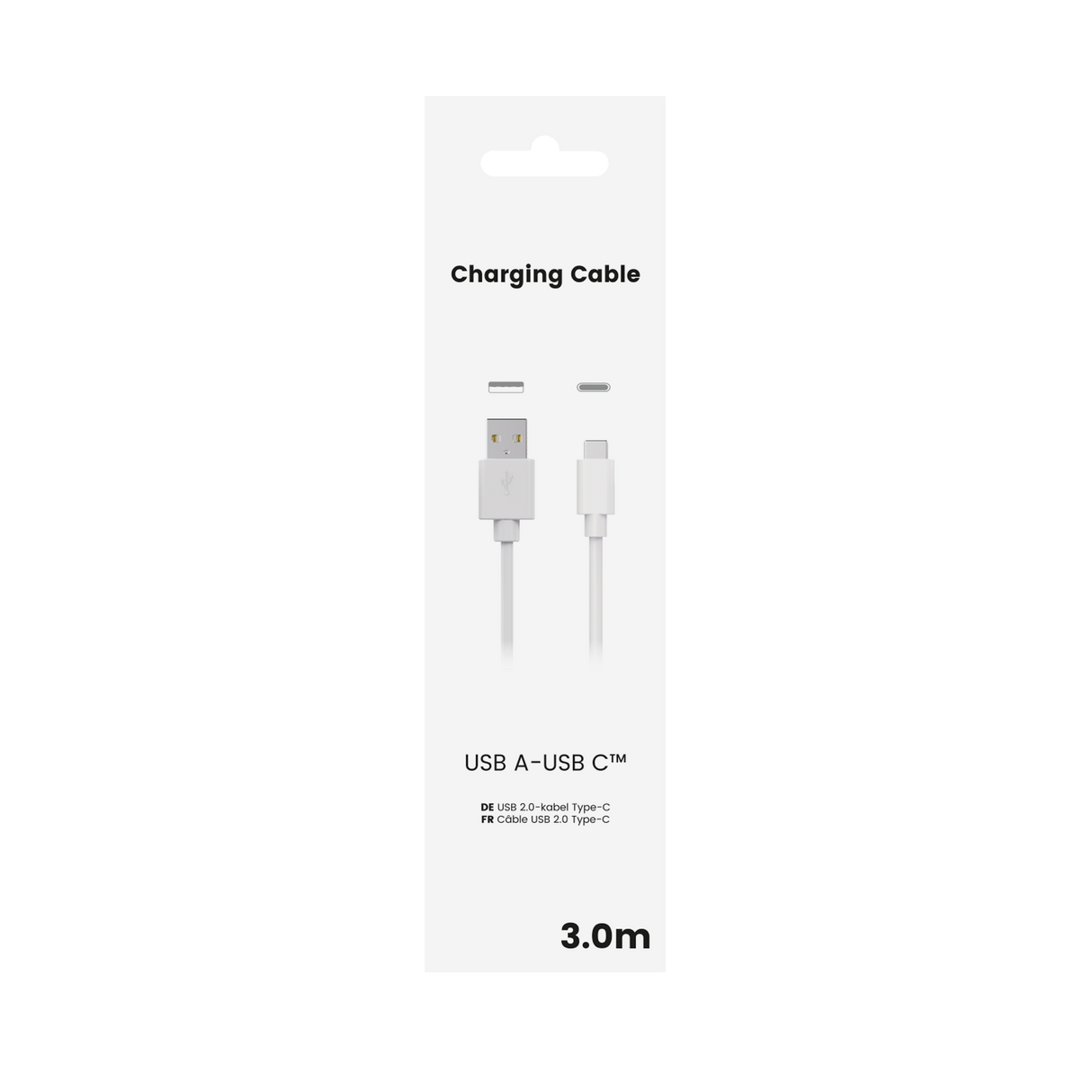Sinox USB A til USB C kabel. 3m. Hvid