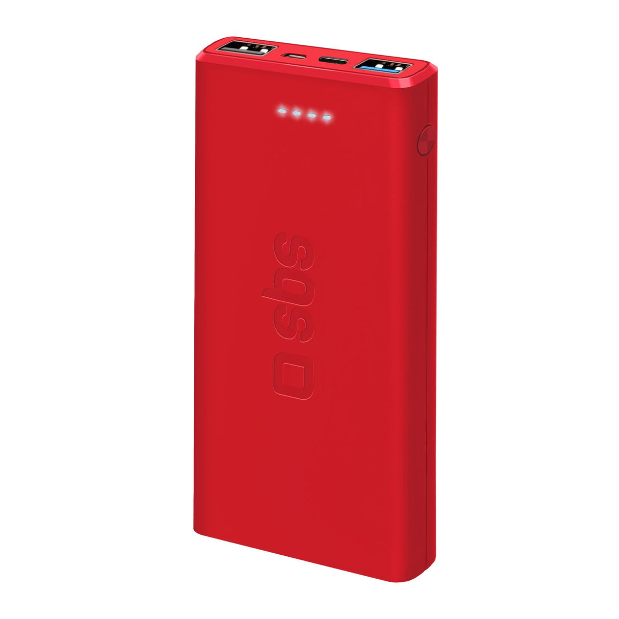 SBS hurtigtopladende powerbank. 10,000 mAh. Rød