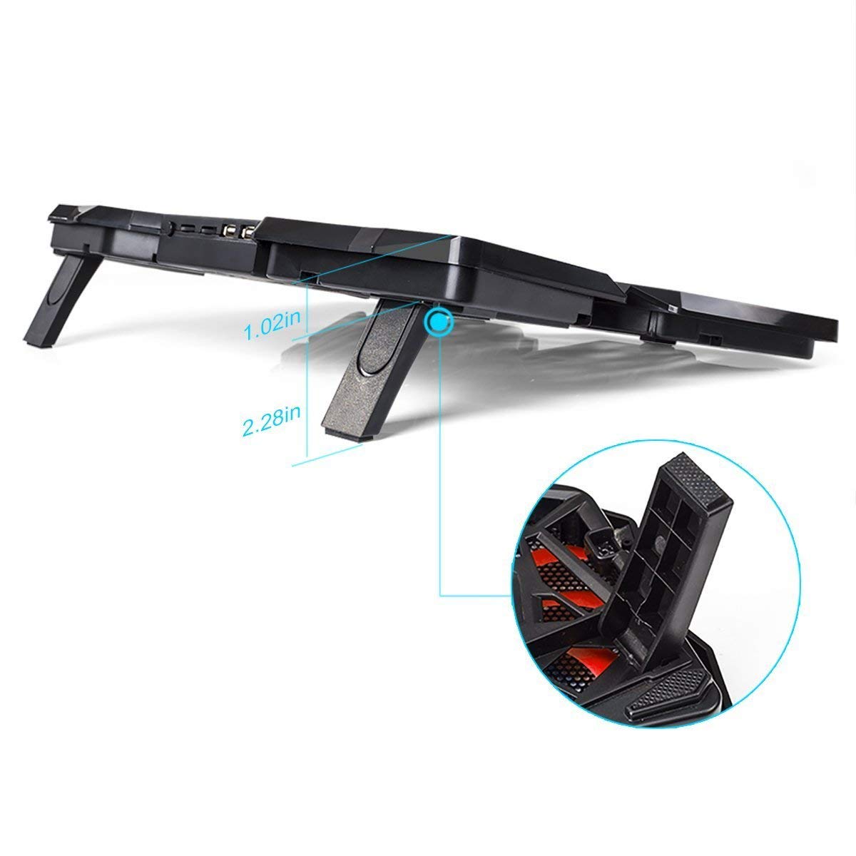 Marvo laptop kølerstand. Sort/rød