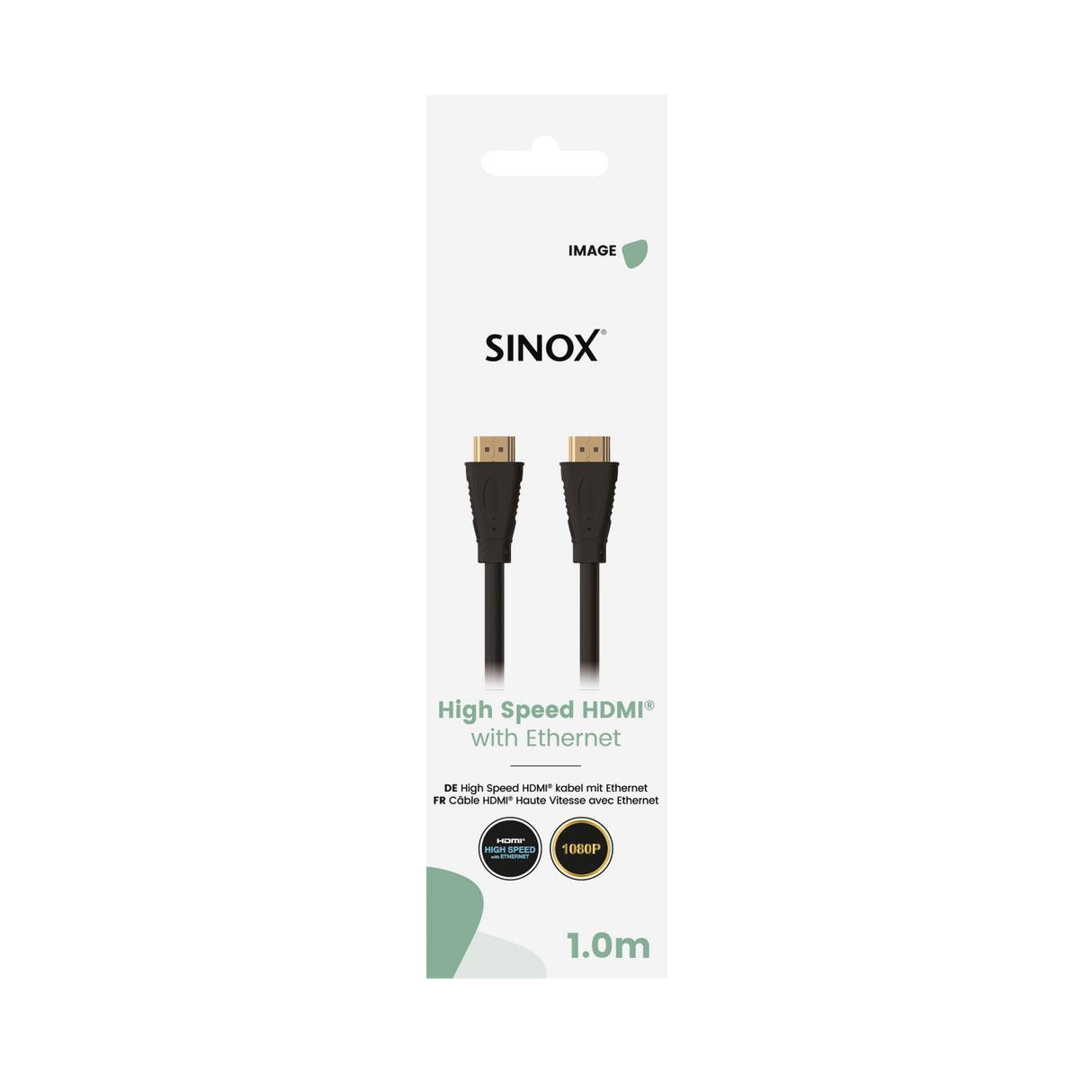 Sinox HDMI™ kabel 4K30Hz+E. 1m. Sort