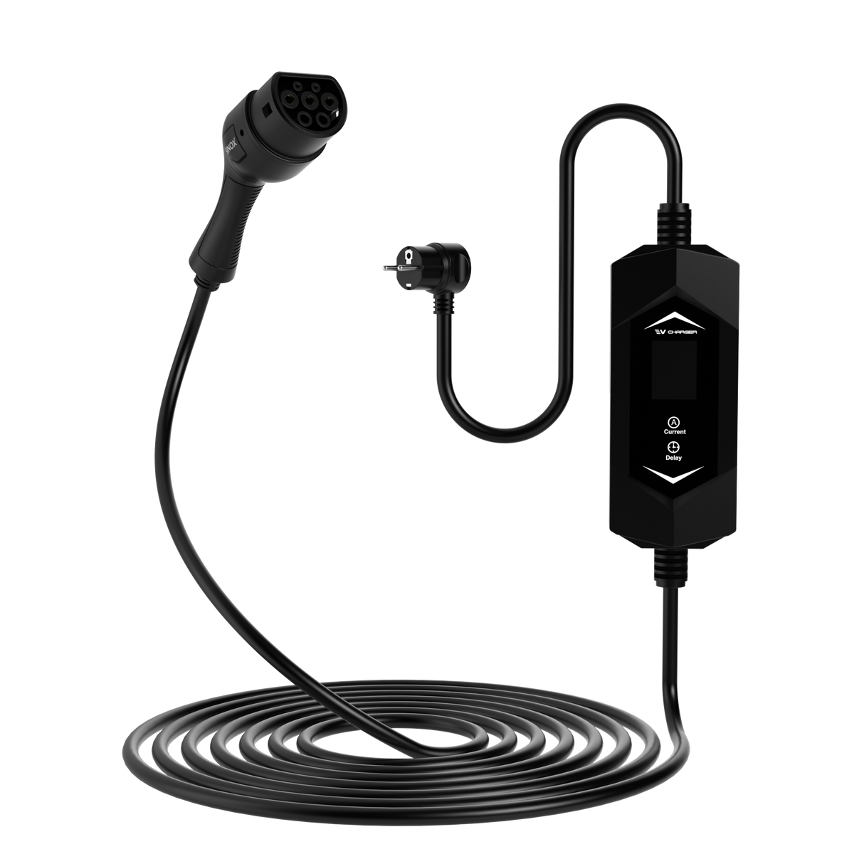 Sinox EV-opladningskabel Mode 2. 6-16A 1 fase. 5m. Sort