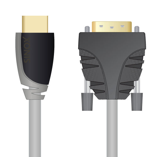 Sinox HDMI™ til DVI kabel. 5m. Grå/sort