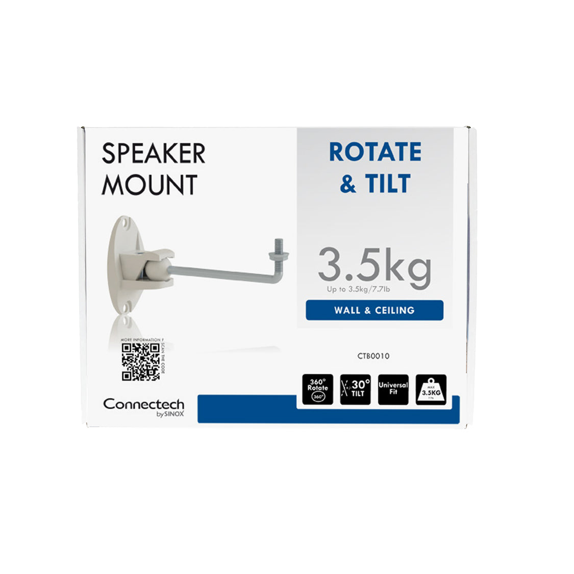 Connectech SONOS® PLAY1 højttalerophæng. Hvid