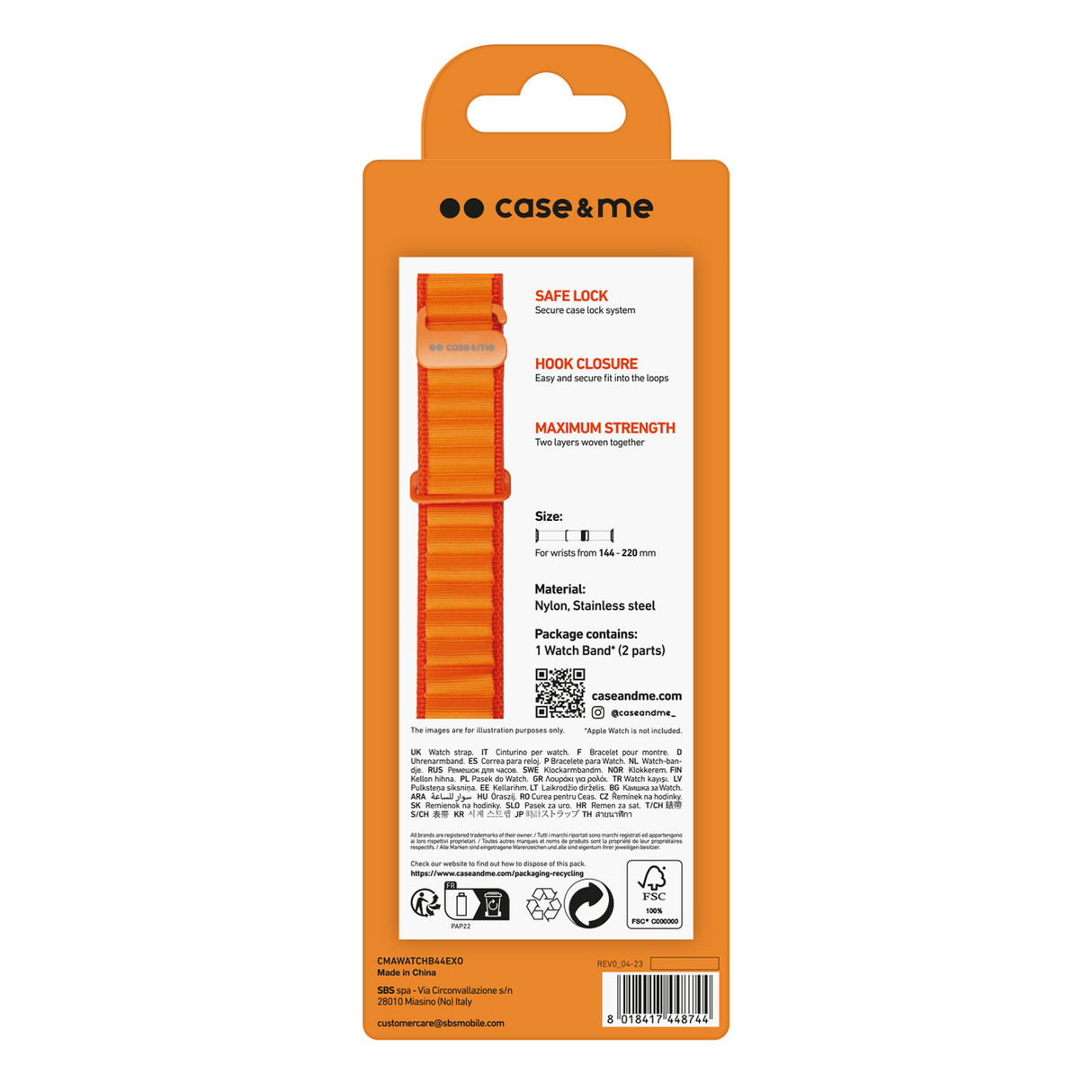 SBS Extreme urrem til Apple Watch 42/44/45/49mm. Orange