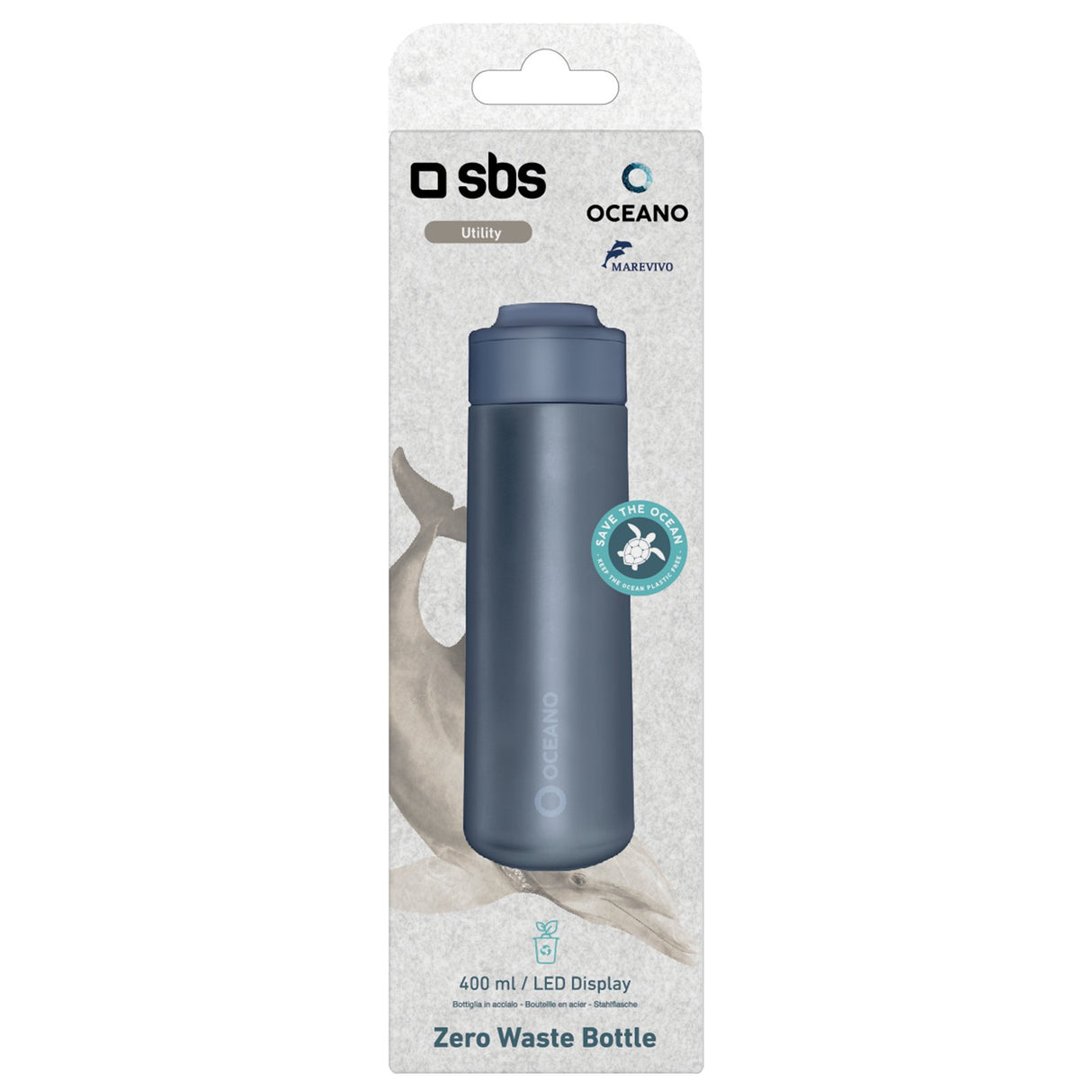 SBS COLLEZIONE OCEANO Zero Waste Smart Bottle. Blå