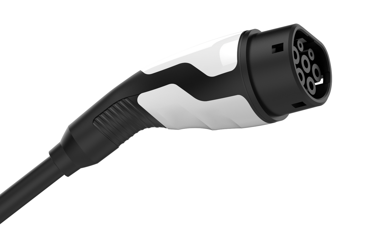 Sinox EV spiral ladekabel Mode 3. 16A 3 faser. 5m. Sort