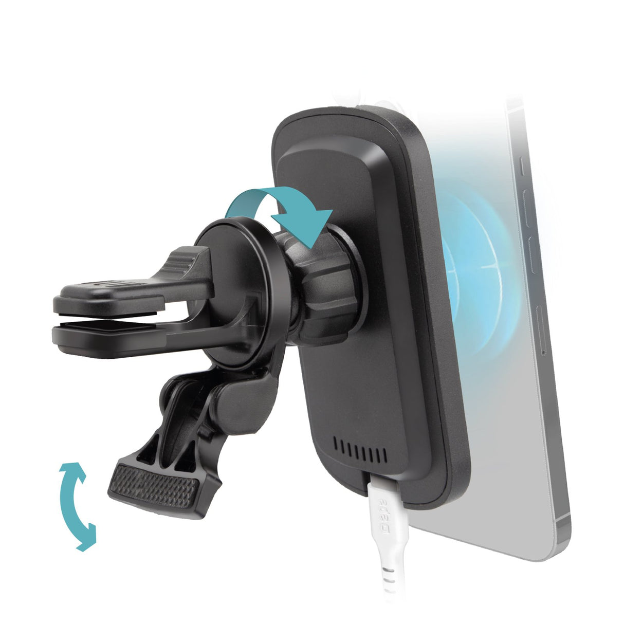 SBS magnetisk mobilholder og trådløs MagSafe™ oplader til bilen. Sort