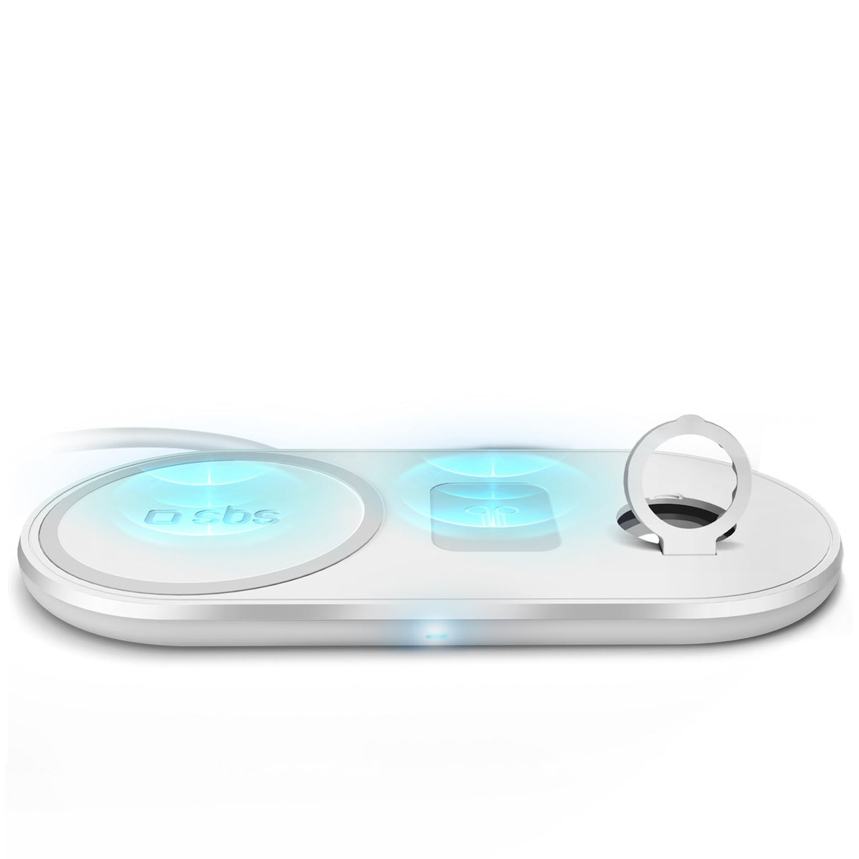 SBS 10W trådløs opladerplade x3. Hvid