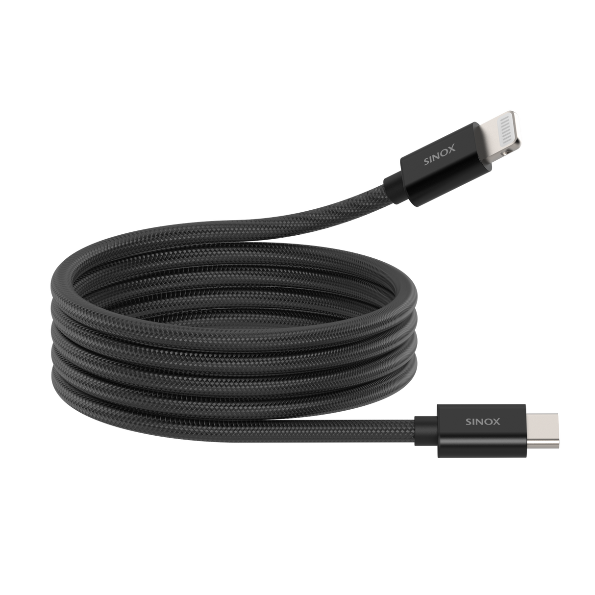 Sinox PRO USB C til Lightning magnetisk kabel. 1m. Sort